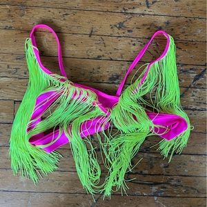 Rolita couture rave fringe top